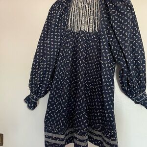 Navy Blue Floral Dress